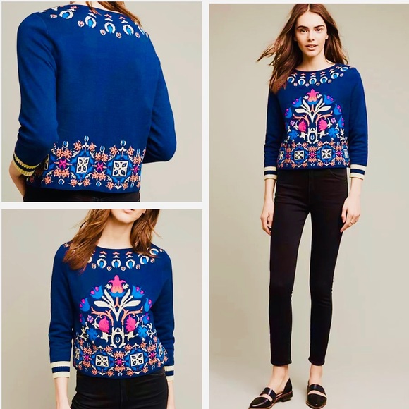 Anthropologie Sweaters - Anthropologie Monogram Folk Boho Sweater